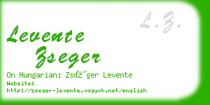 levente zseger business card